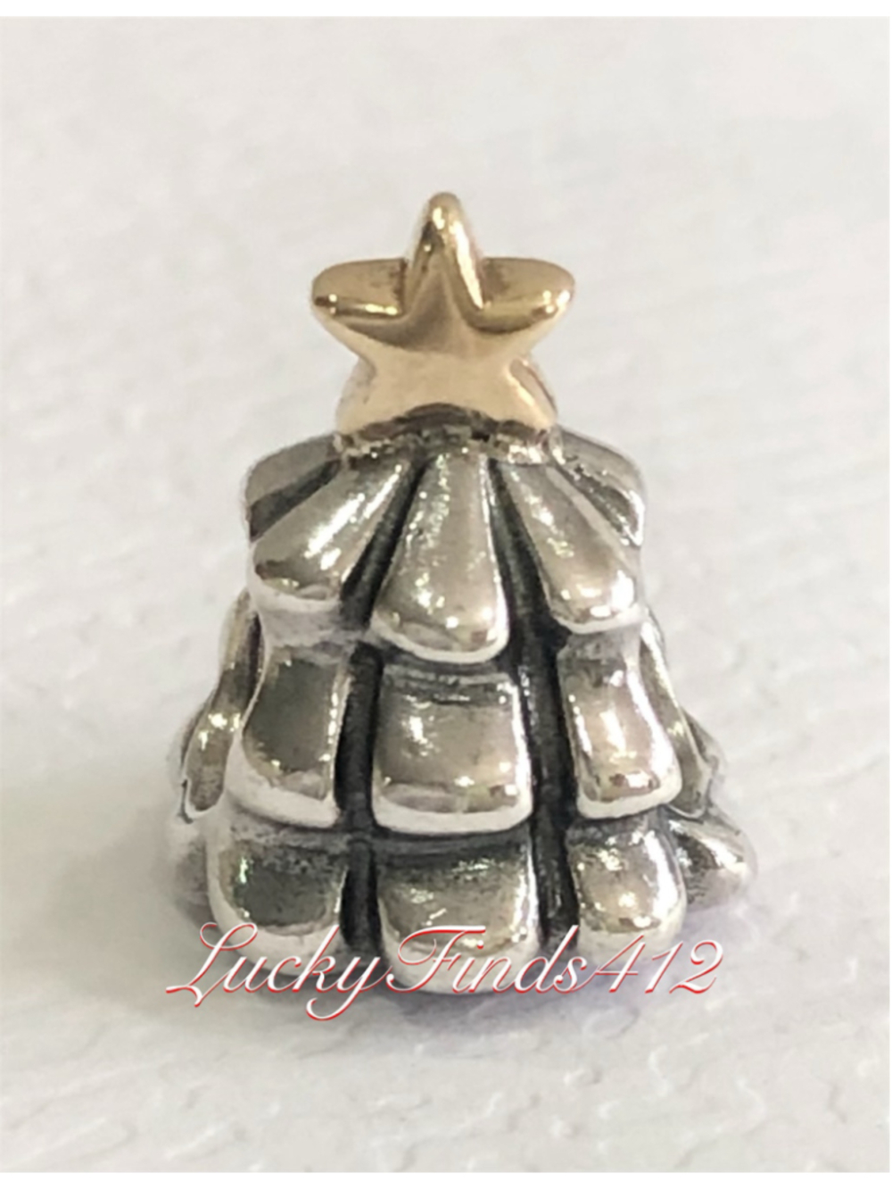 Authentic Pandora Christmas Tree Two Tone Charm Retired